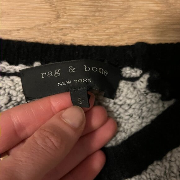 Black and Grey Rag and Bone Portia Crewneck Sweater Size S - Picture 4 of 4